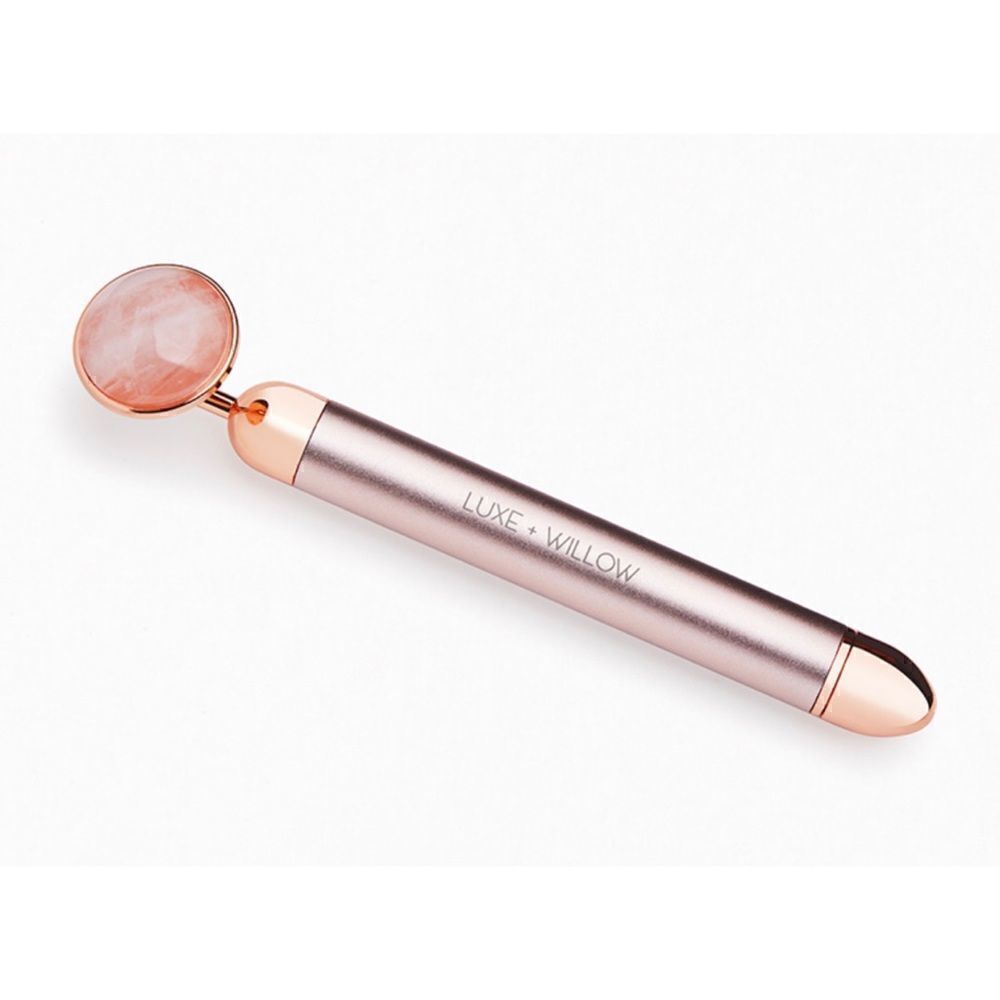 NIB LUXE & WILLOW PHOENIX Rose Quartz Stone Vibrating Facial Massager